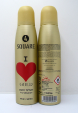 4 SQUARE DEO W I LOVE GOLD 150ML