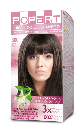 POPART CREAM COLOR SHAMPOO 300 - tamno smeđa