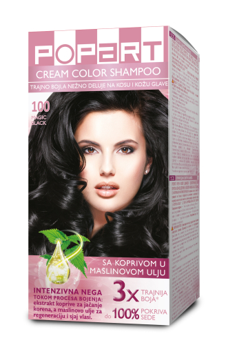 POPART CREAM COLOR SHAMPOO 100 - magično crna