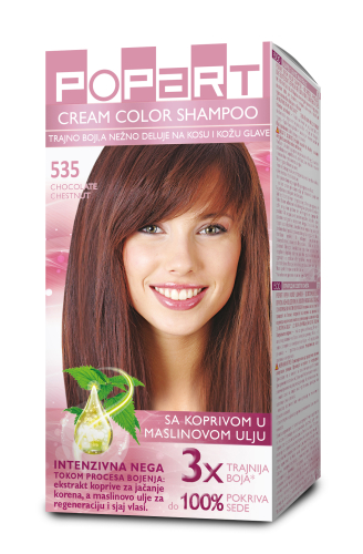 POPART CREAM COLOR SHAMPOO 535 - čokoladni kesten