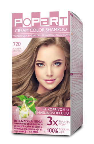 POPART CREAM COLOR SHAMPOO 720 - lešnik plava