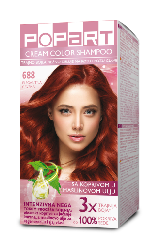 POPART CREAM COLOR SHAMPOO 688 – ELEGANTNA CRVENA