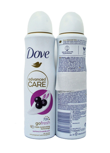 DOVE DEO SPRAY 150ML W-GO FRESH ACAO BERRY