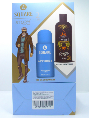 4 SQUARE SET M (dush+deo)-AZZURRA