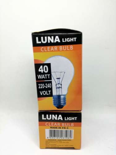 LUNA SIJALICA CLEAR E27 40W