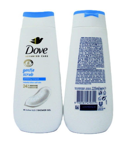 Dove dush gel 225ml W-GENTLE SCRUB