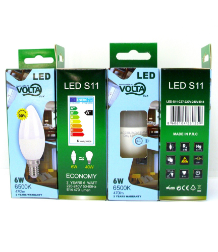 VOLTA LED sijalica E14 C37 6W  6500k