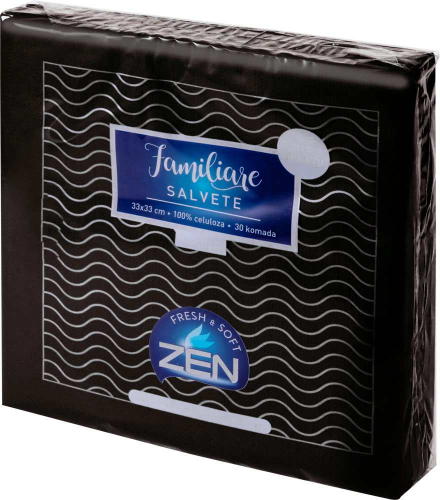 ZEN SALVETA CRNA 30/1 FAMILIARE 2SL 33X33
