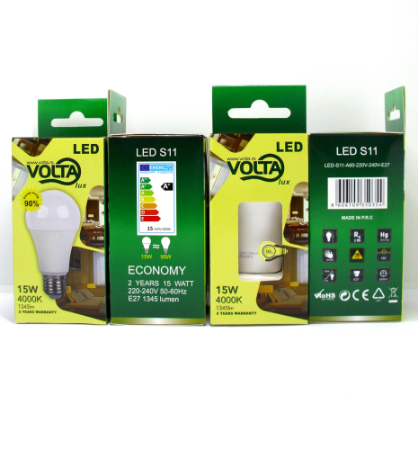 SIJALICA VOLTA LED E27 A60 15W 4000K