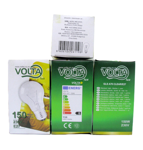 VOLTA sijalica clear E27 150W