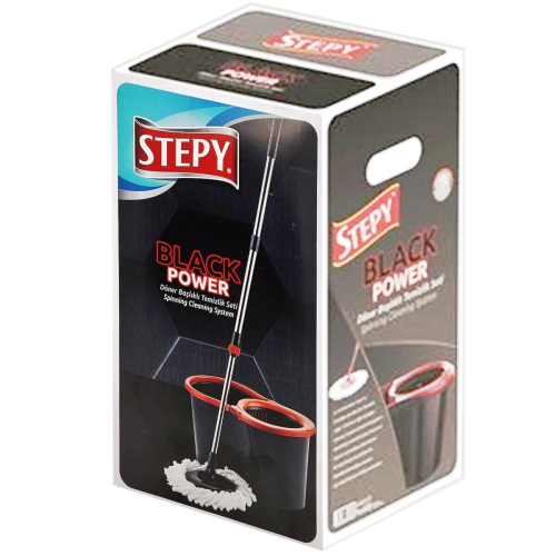 STEPY kanta+mop BLACK POWER