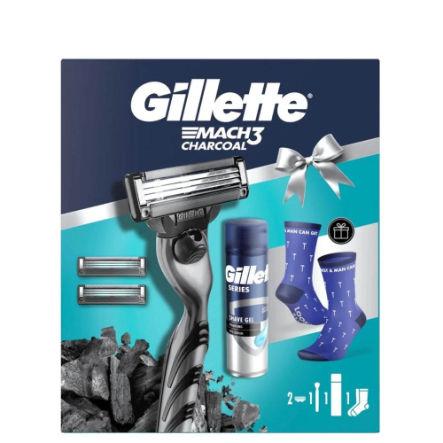 GILLETTE GIFTSET MACH3 CHARCOAL + GEL