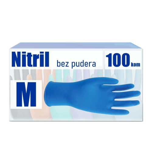 SINOMEDIC Nitrilna rukavica, bez pudera, plava, M, A100