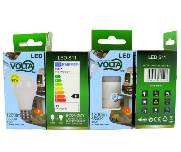 VOLTA LED SIJALICA E27 A60 12W 6500K
