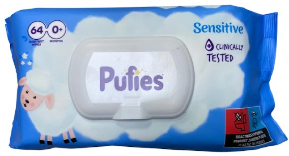 PUFIS WET WIPES SENSITIVE 64